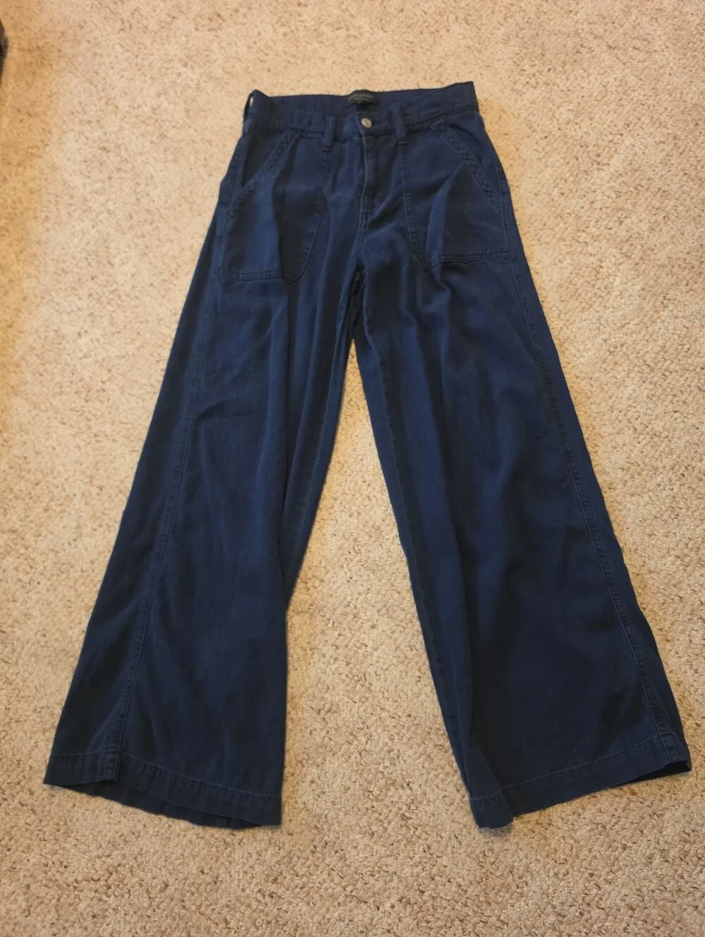 Banana Republic Wide-Leg Navy Chinos